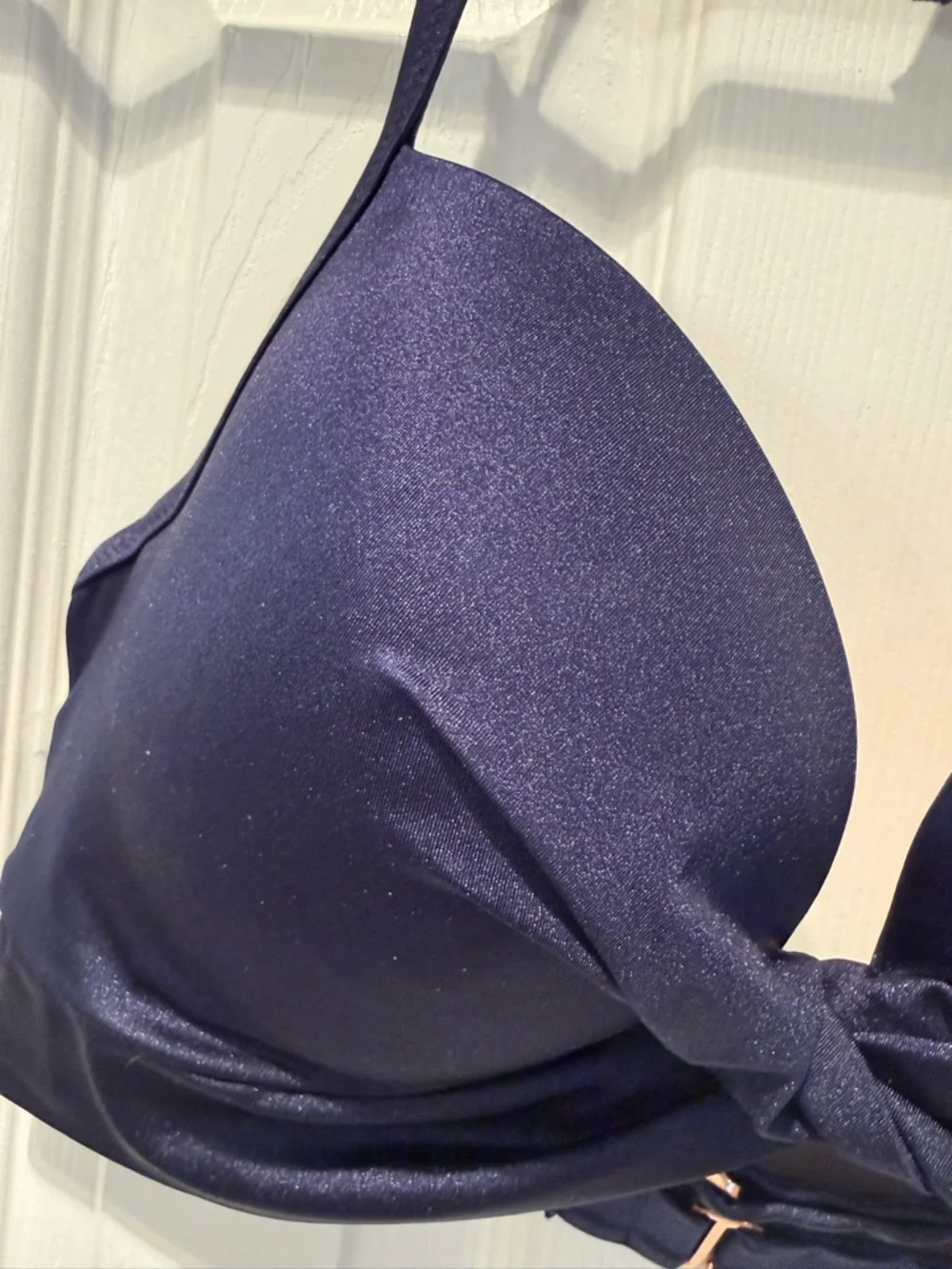 👙🌺🌴 Shade & Shore Navy Underwire Bikini Top 36C | Push Up Knot Front Swim Top